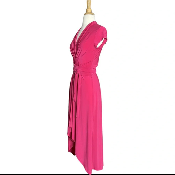 IMAN High Low Pink Cinched Waist Midi Dress, Size Small - Picture 6 of 15
